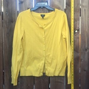 Talbots Yellow Cardigan Sweater Medium Cute